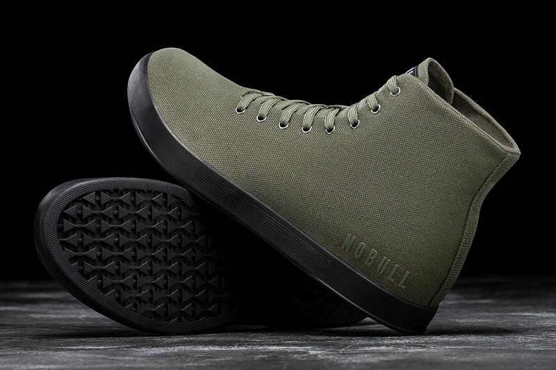 Dark / Green Nobull High-Top Ivy Canvas Women's Trainers | CA P1964J